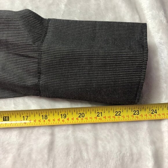 Giorgio Armani Long Sleeve Grey/Black Pinstripe Dress Shirt Size 16 - Picture 8 of 8